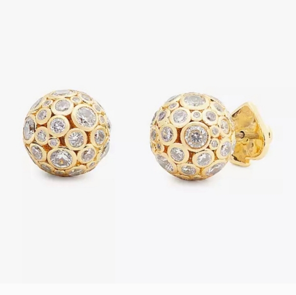 Kate Spade On the Dot Sphere Stud Earrings Goldtone - Picture 3 of 7
